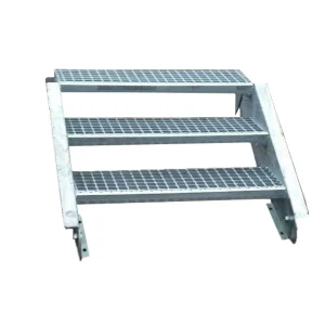 3 Stufen Stahltreppe Breite 70 cm Geschosshöhe 40 – 60 cm inkl. Zubehör