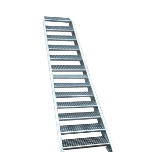 13 Stufen Stahltreppe Breite 80 cm Geschosshöhe 195 - 260 cm inkl. Zubehör