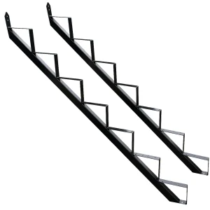 Treppenrahmen 7 stufig Geschosshöhe 129cm schwarz