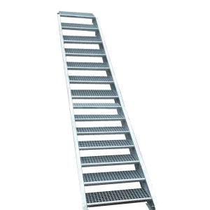 14 Stufen Stahltreppe Breite 90 cm Geschosshöhe 210 - 280 cm inkl. Zubehör