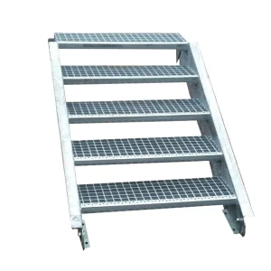 5 Stufen Stahltreppe Breite 90 cm Geschosshöhe 70 - 105 cm inkl. Zubehör