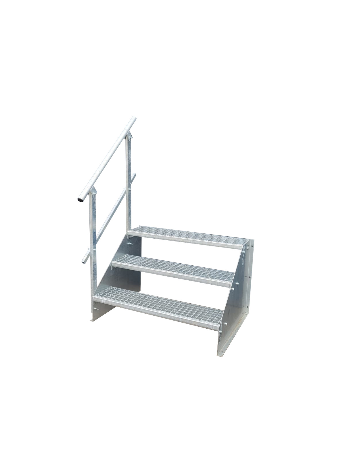 3-stufige Stahltreppe Standtreppe Freistehend Verzinkt Breite