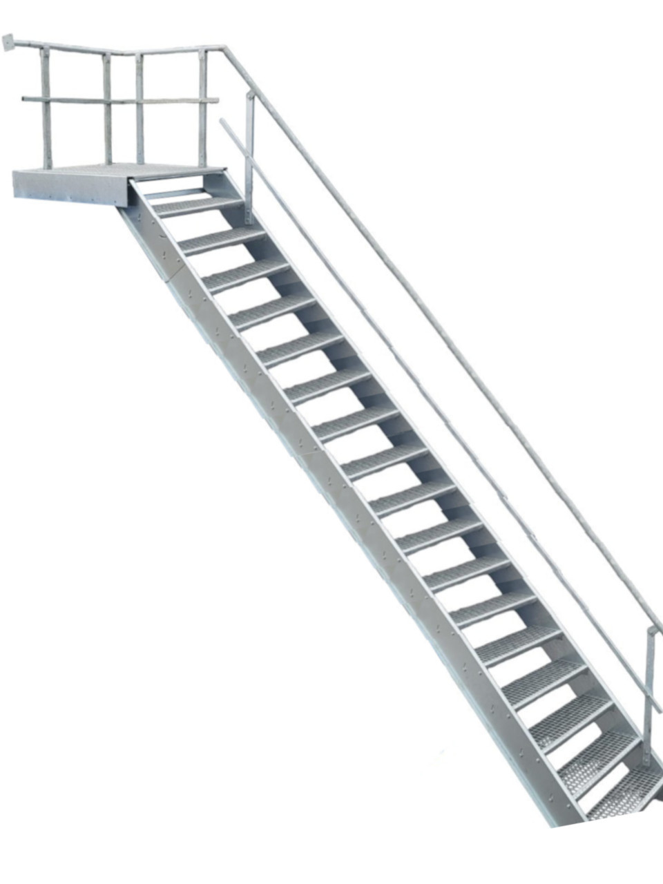18 Stufen Stahltreppe Beidseitigem Geländer Breite 160 Cm